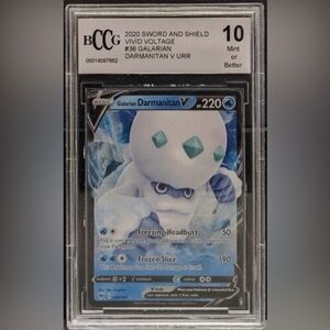 2020 Pokemon SWSH Vivid Voltage - Galarian Darmanitan V #36 - BCCG 10
